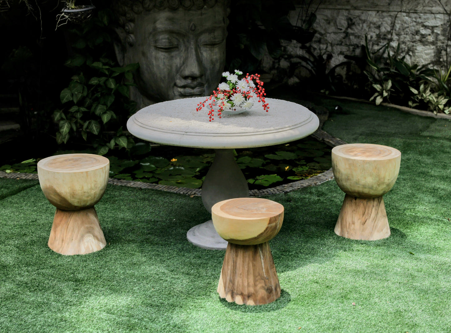 Kai Suar Wood Stool & Side Table