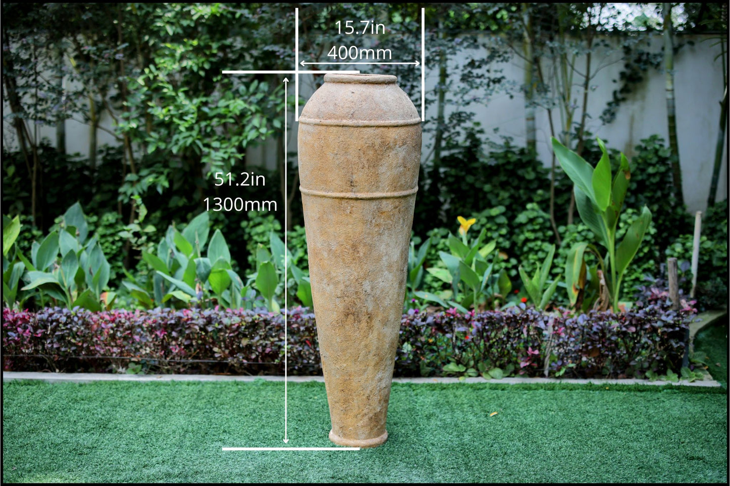 Pacha Tall Tapered GRC Planter with Rustic Finish