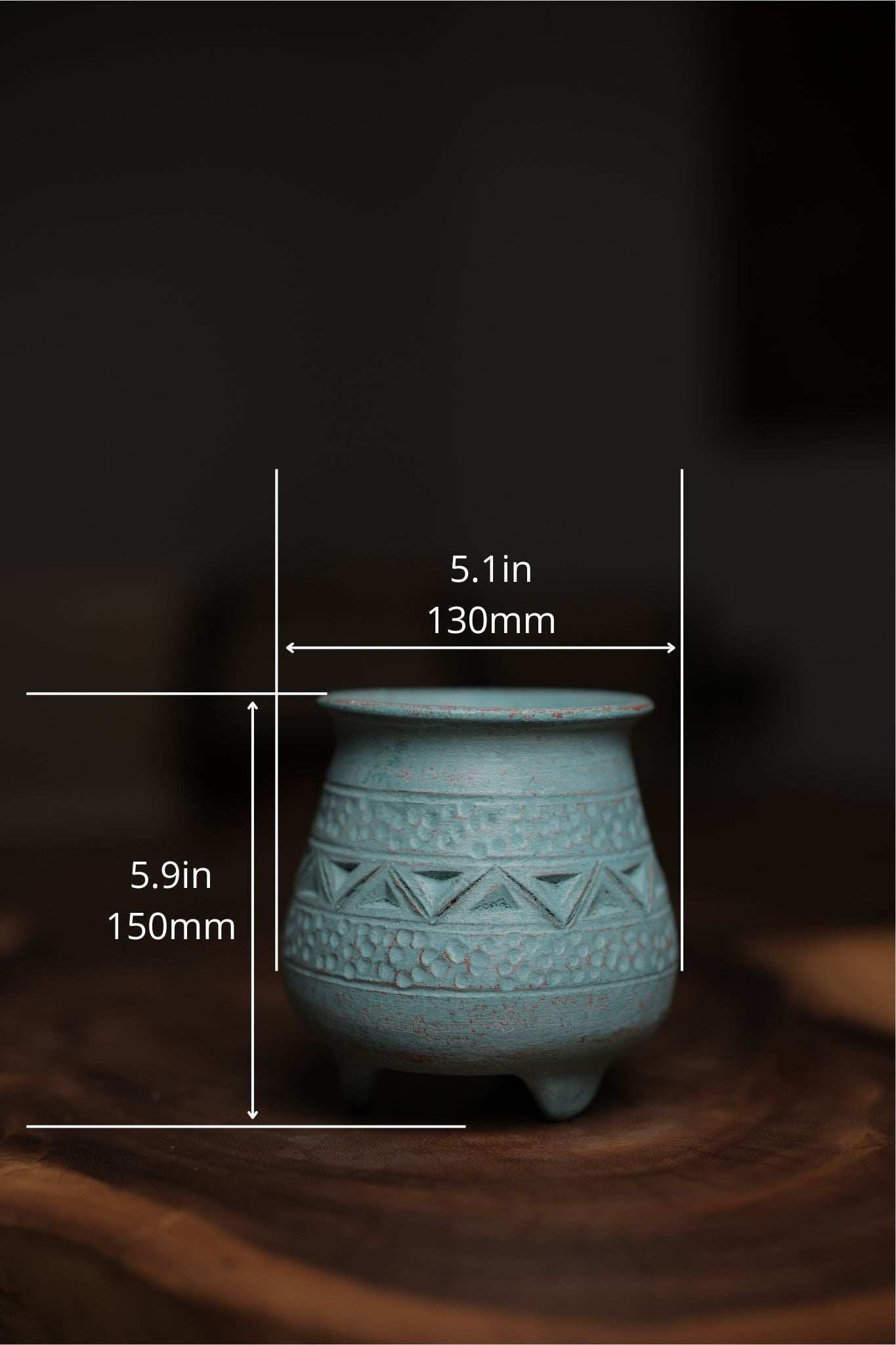 Small Terracotta Planter with Etchings