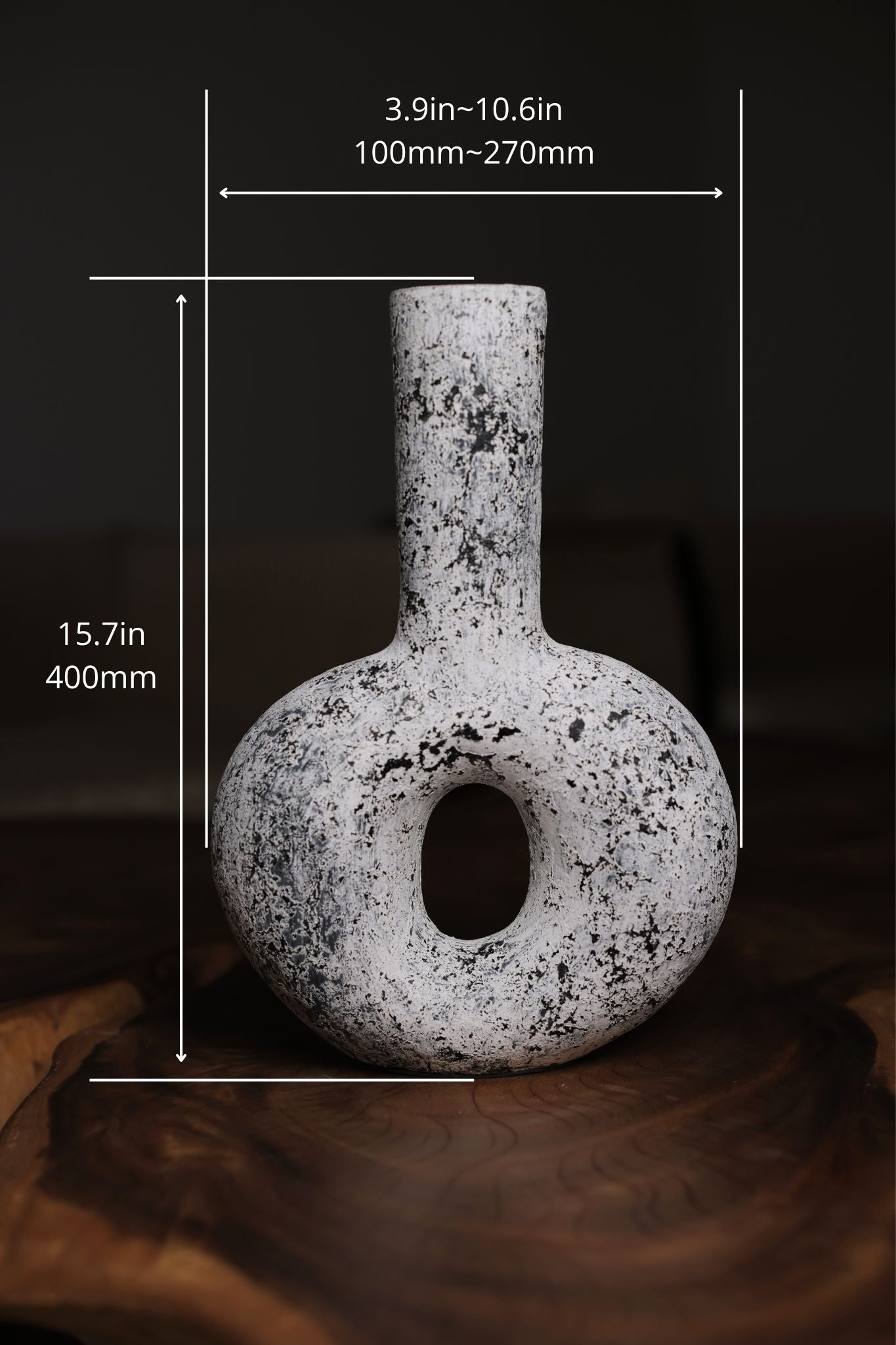 Volcanic-Finish Ring Vase