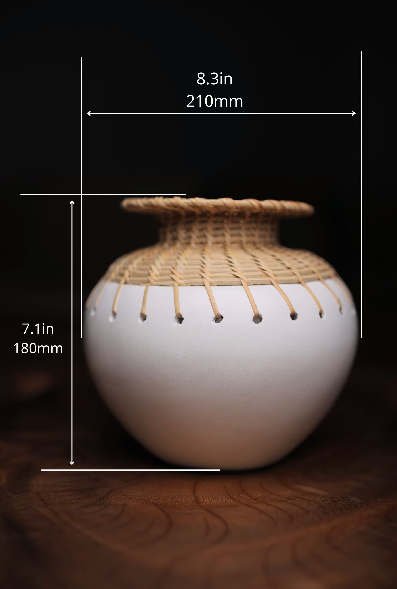 Arka White Woven Terracotta Pot