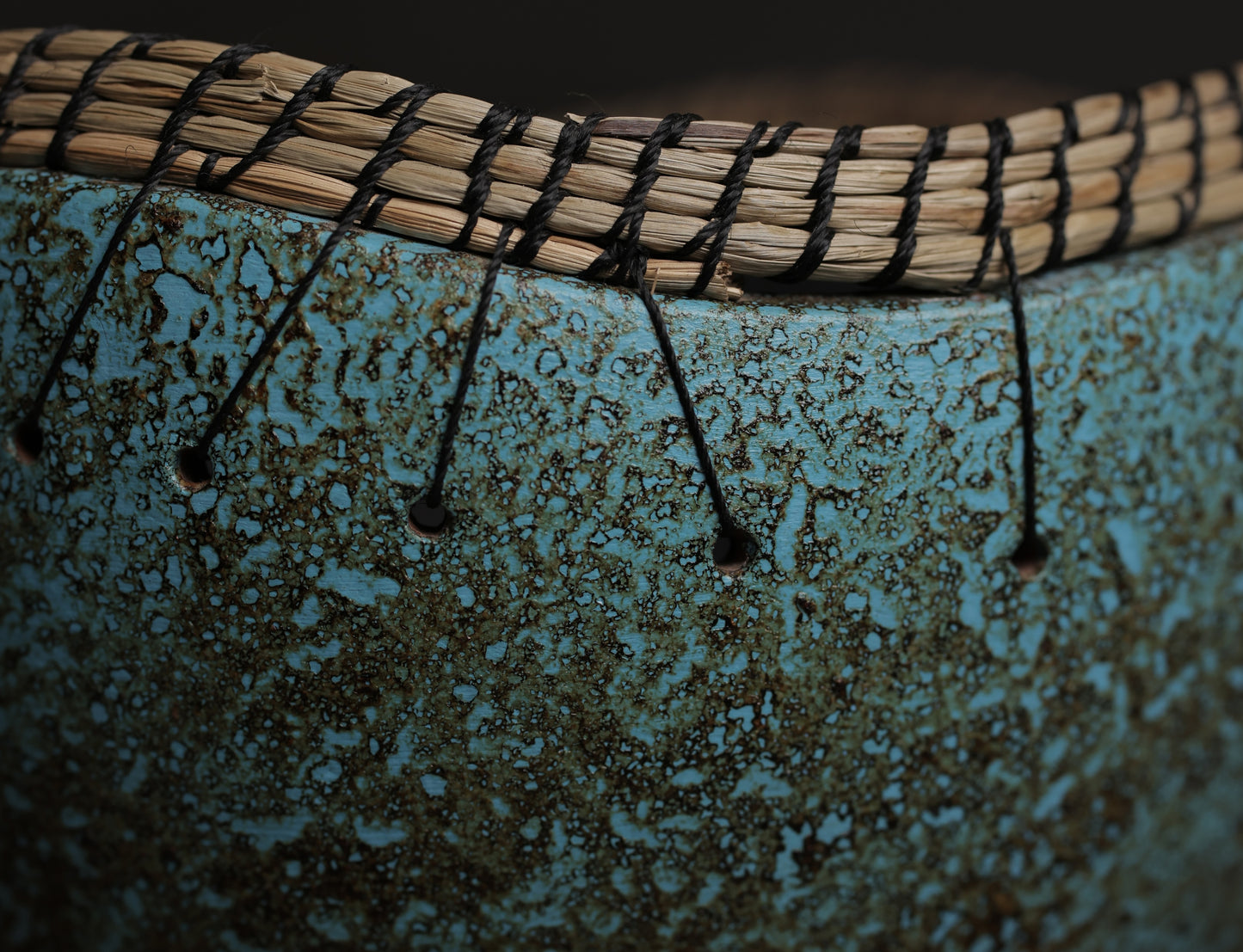 Asri Turquoise Terra Weave Decorative Bowl