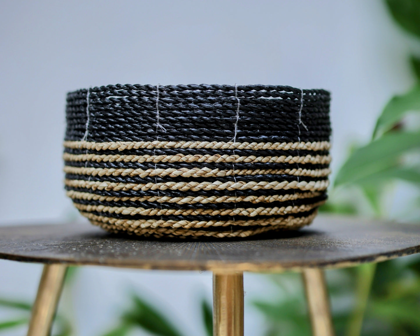 Citali Two-Tone Seagrass Baskets - Black & Natural (Set of 3)