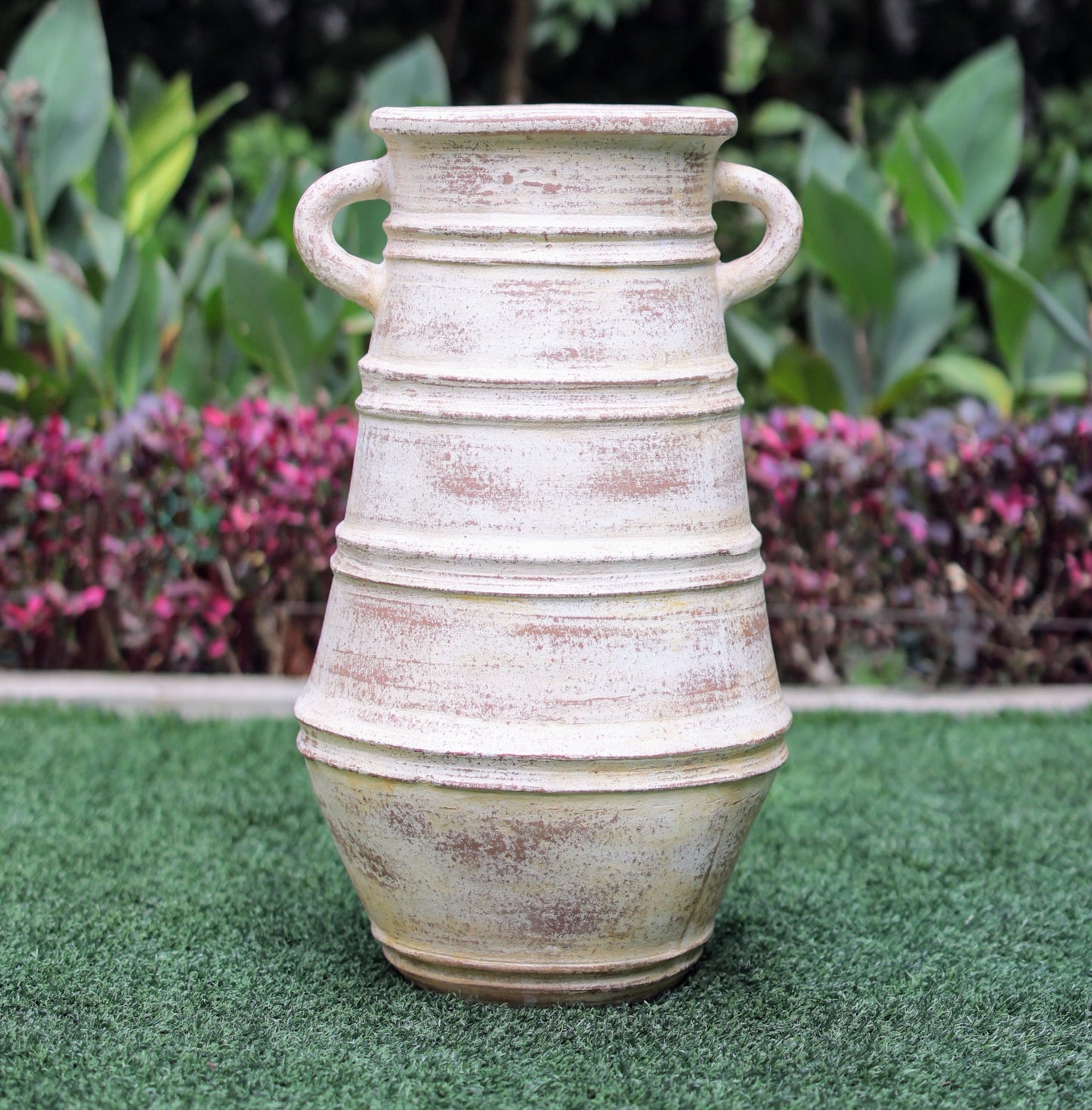 Kawsay Distressed Grecian Style Garden Urn