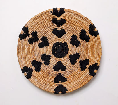 Kencana Black & Natural Woven Wall Plates (Set of 3)