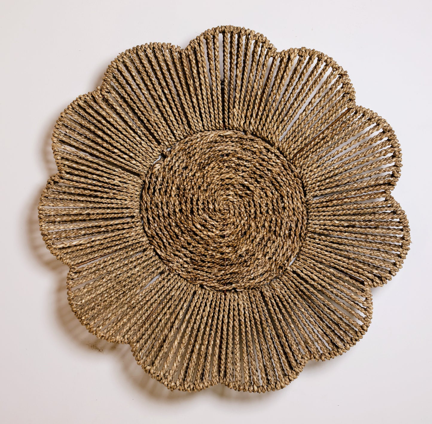 Aylen Natural Seagrass Woven Wall Art - Set of 3 Floral Hangings