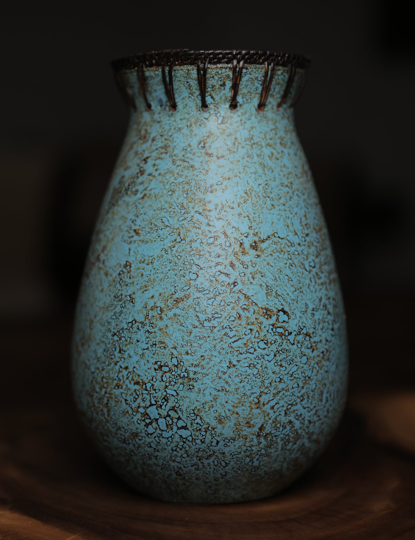 Chaska Turquoise Terra Weave Vase