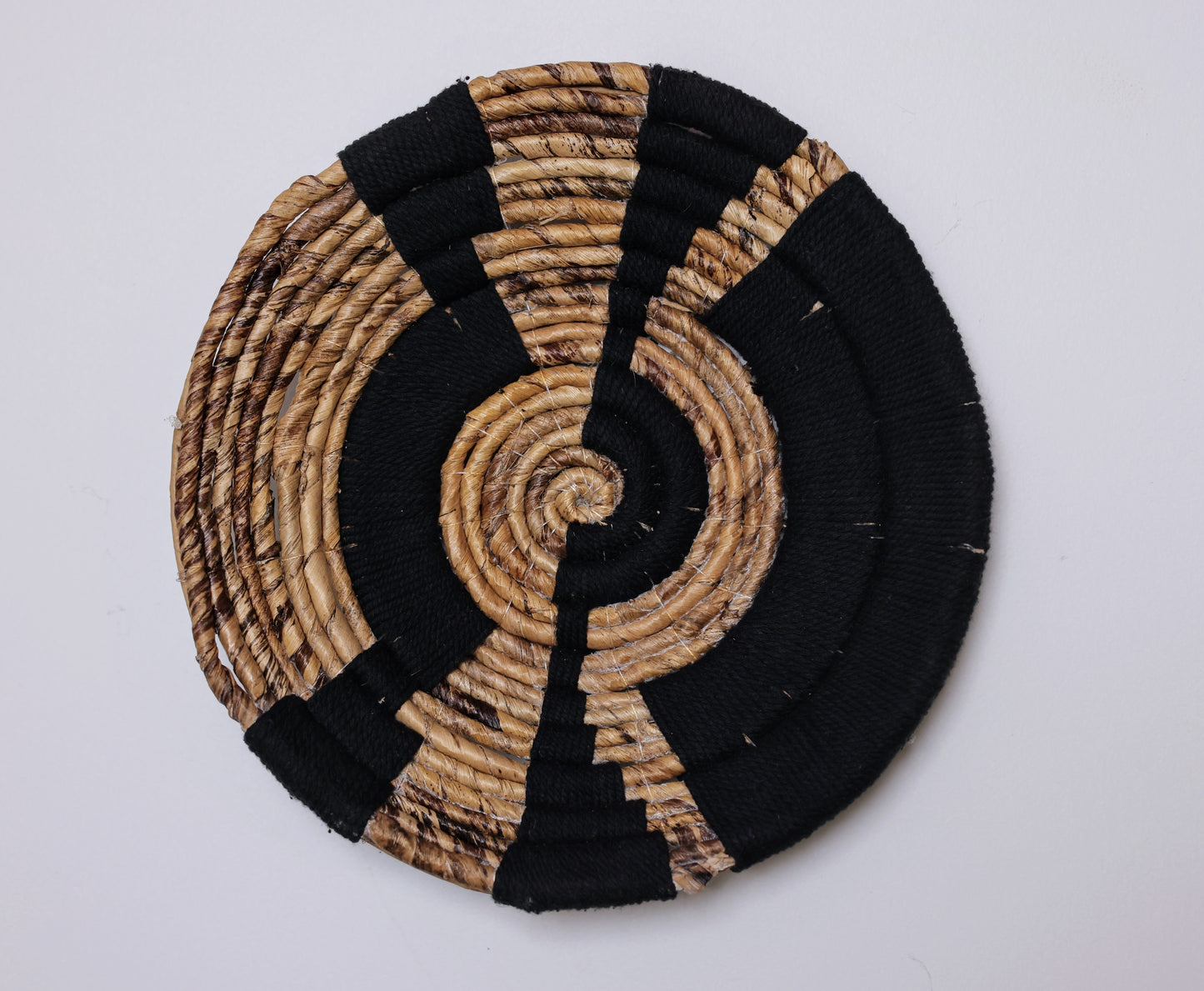 Mapu Geometric Woven Wall Decor | Black & Natural (Set of 3)