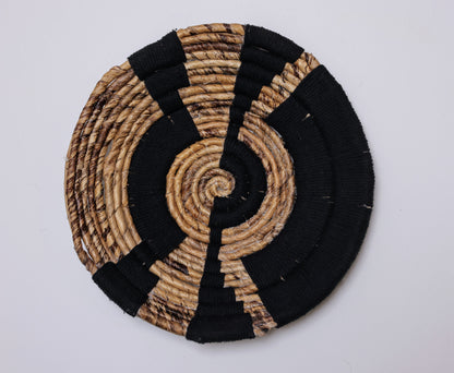 Mapu Geometric Woven Wall Decor | Black & Natural (Set of 3)