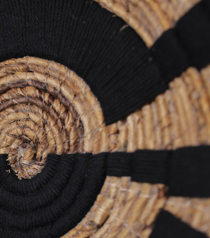 Mapu Geometric Woven Wall Decor | Black & Natural (Set of 3)