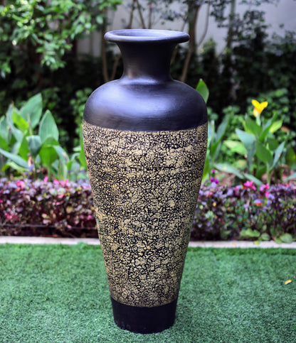 Sami Modern Tall GRC Planter with Textured Gold Finish