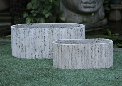 Sumaq Fluted Concrete-Look Garden Planter (Set of 2)