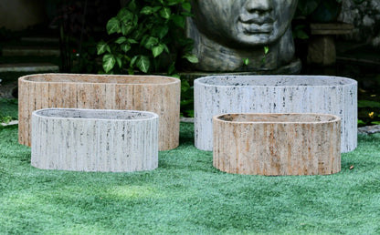 Sumaq Fluted Concrete-Look Garden Planter (Set of 2)