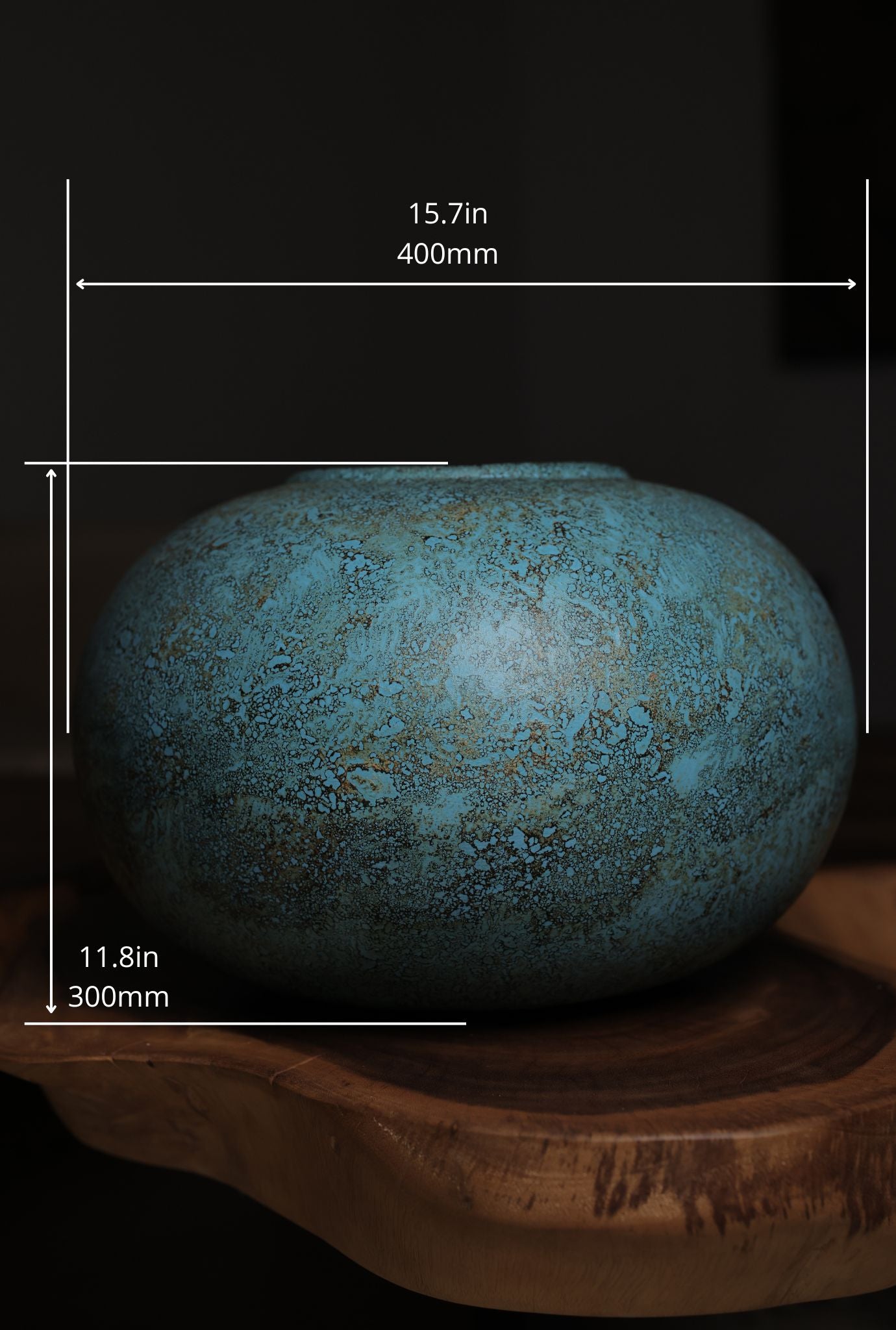 Tequi Turquoise Terracotta Squat Vase