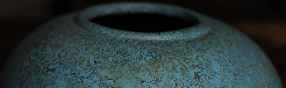 Tequi Turquoise Terracotta Squat Vase