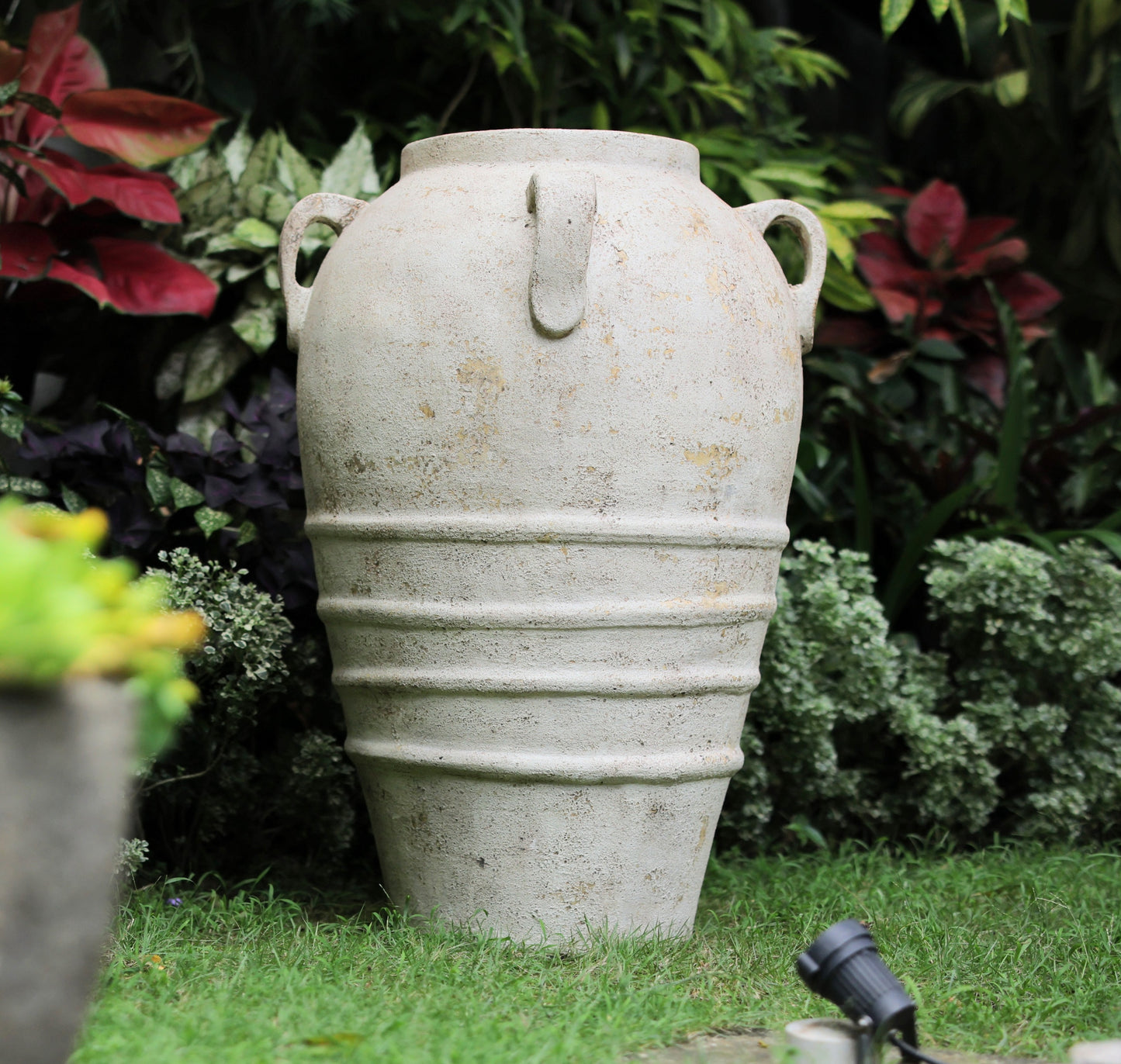 Tirta Large Rustic GRC Garden Urn with Handles