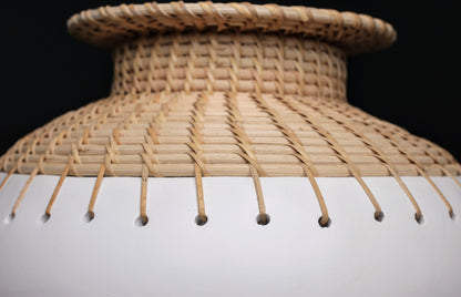 Arka White Woven Terracotta Pot