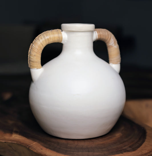 Tika White Terracotta Decorative Vase